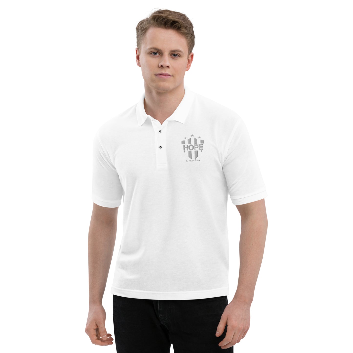 Hope Dealer "Wht Shield" Men's Premium Polo