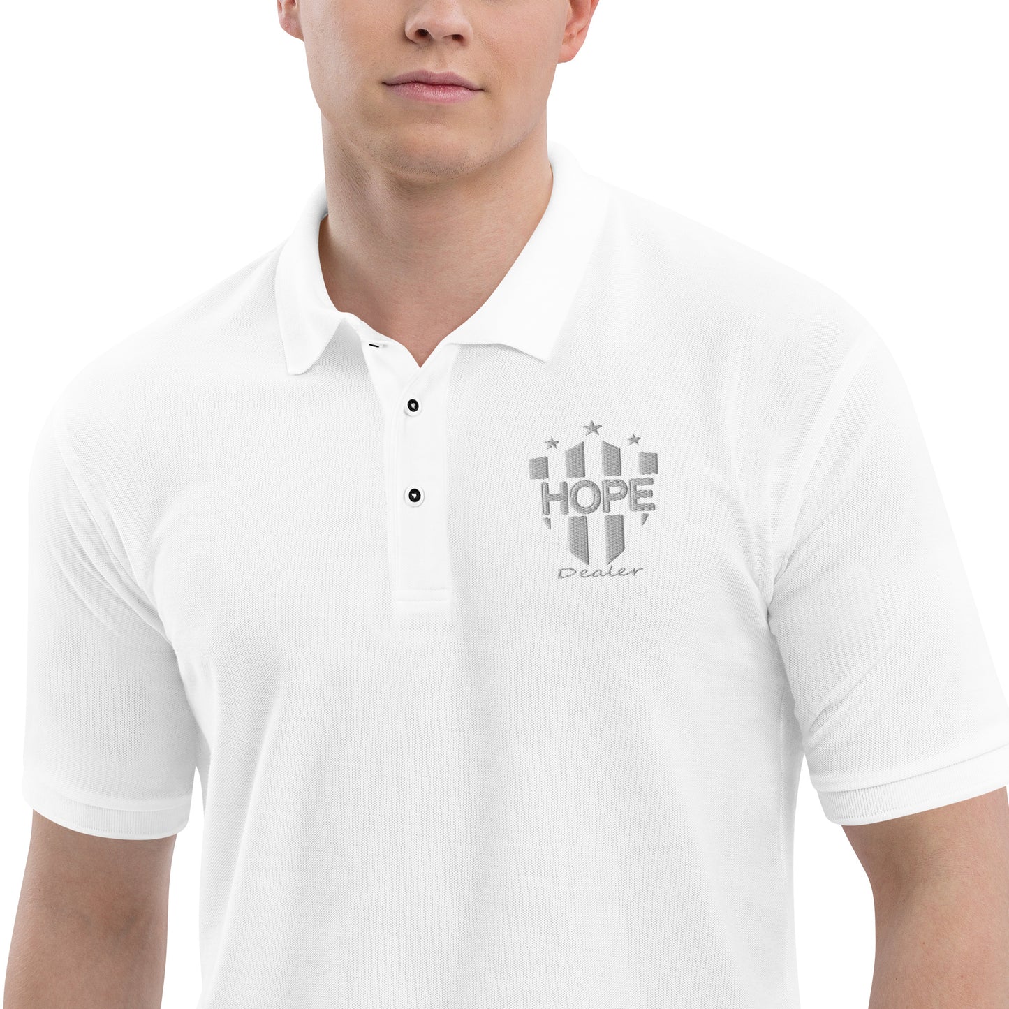 Hope Dealer "Wht Shield" Men's Premium Polo