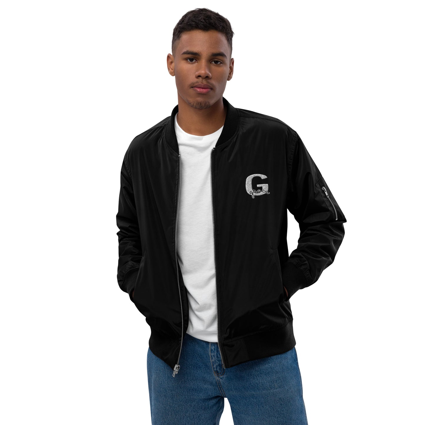 Grace "Big G" Unisex Premium recycled bomber jacket