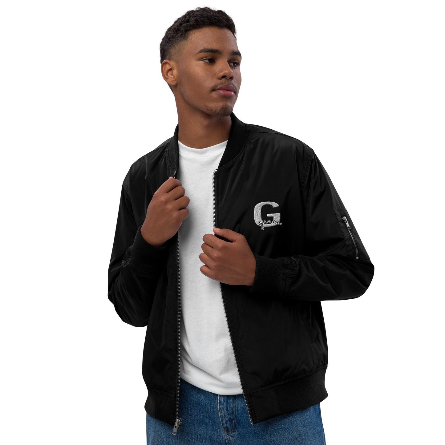 Grace "Big G" Unisex Premium recycled bomber jacket