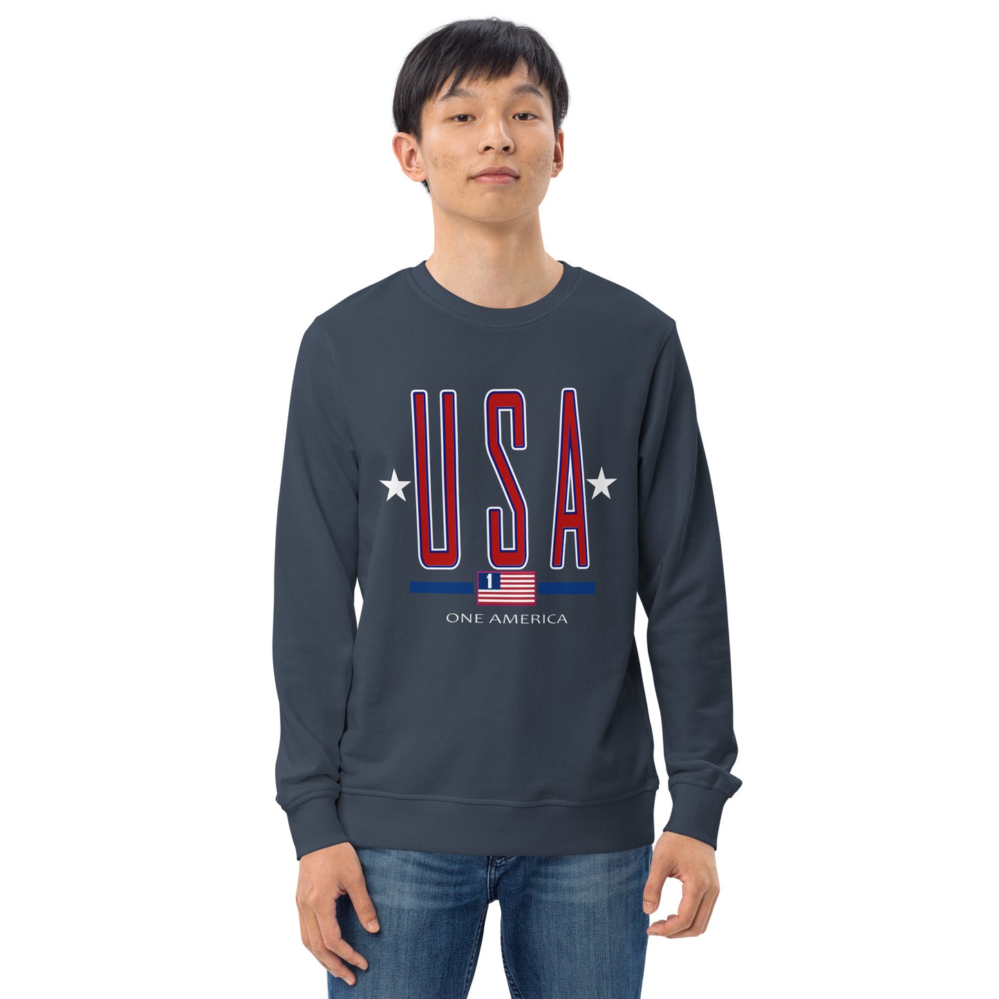 USA "One America2" Unisex organic sweatshirt