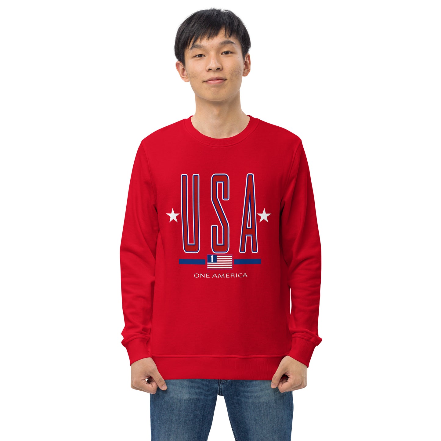 USA "One America2" Unisex organic sweatshirt