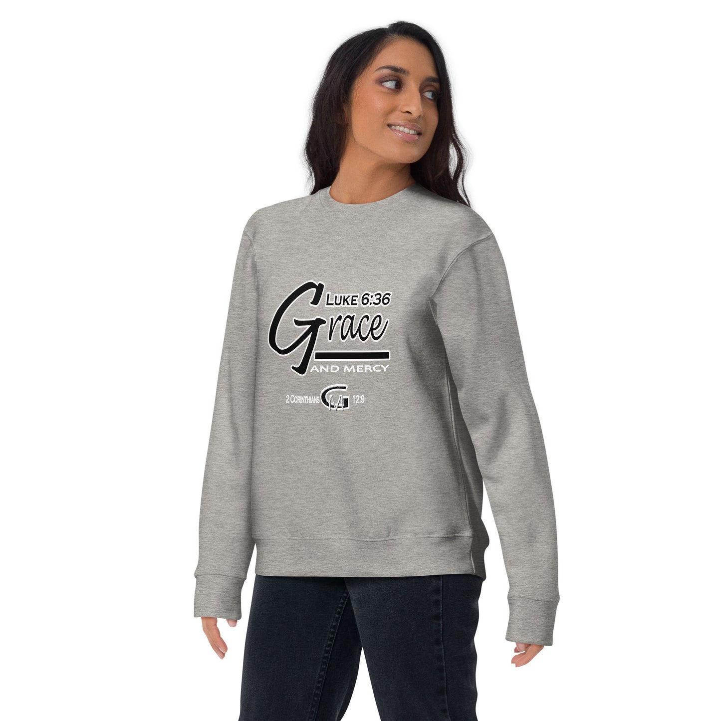 Grace and Mercy "BlkWht" Unisex Premium Sweatshirt