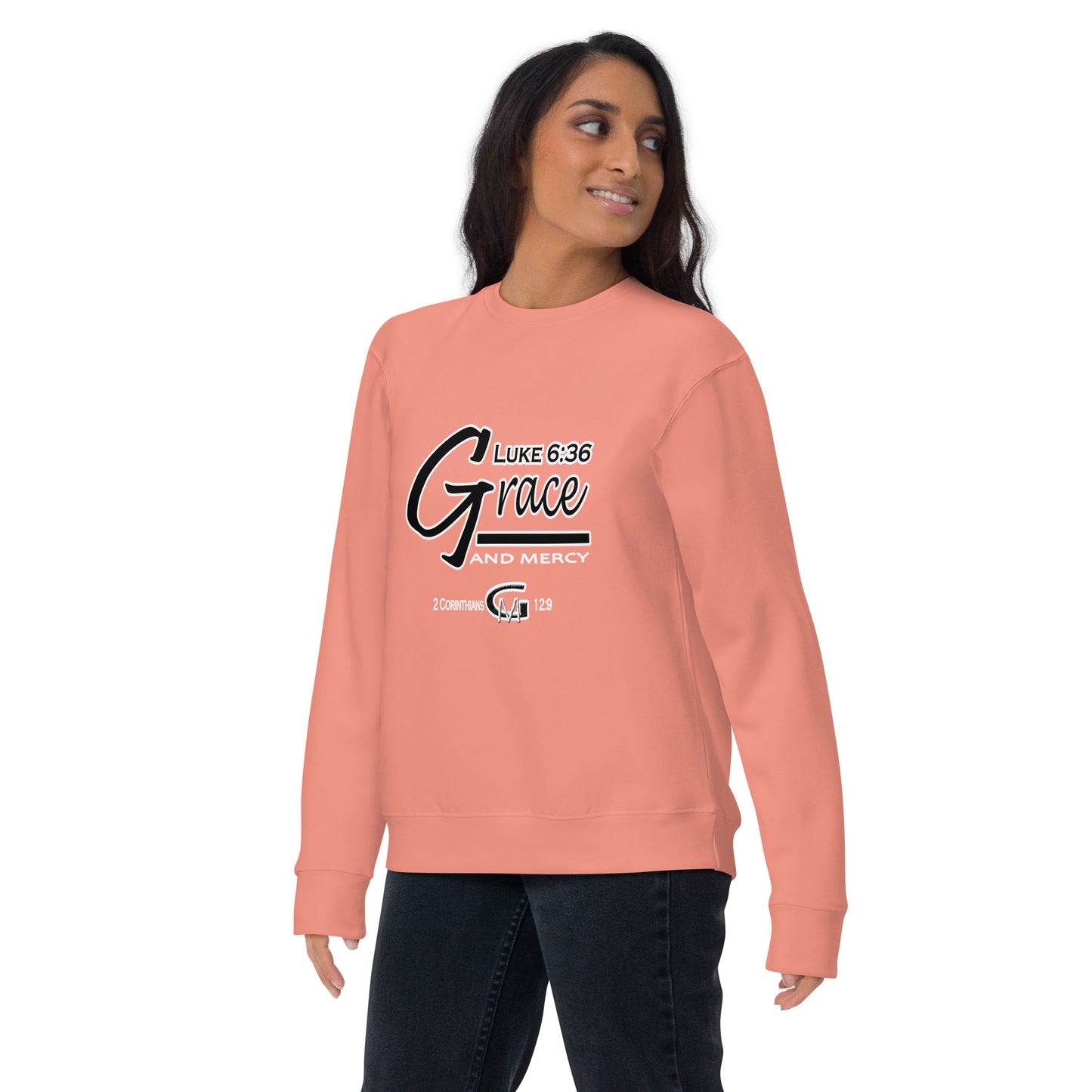 Grace and Mercy "BlkWht" Unisex Premium Sweatshirt