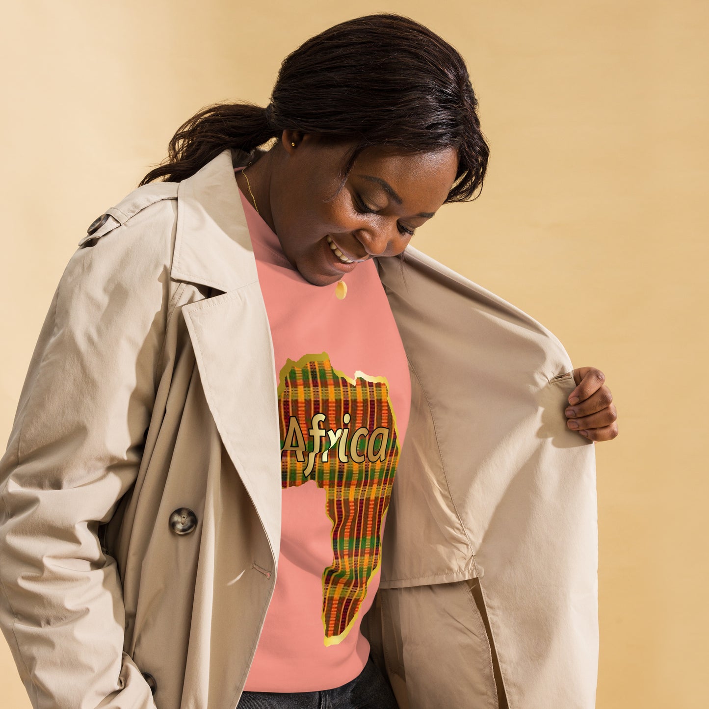 Africa "Kente continent" Gold trim Unisex Premium Sweatshirt