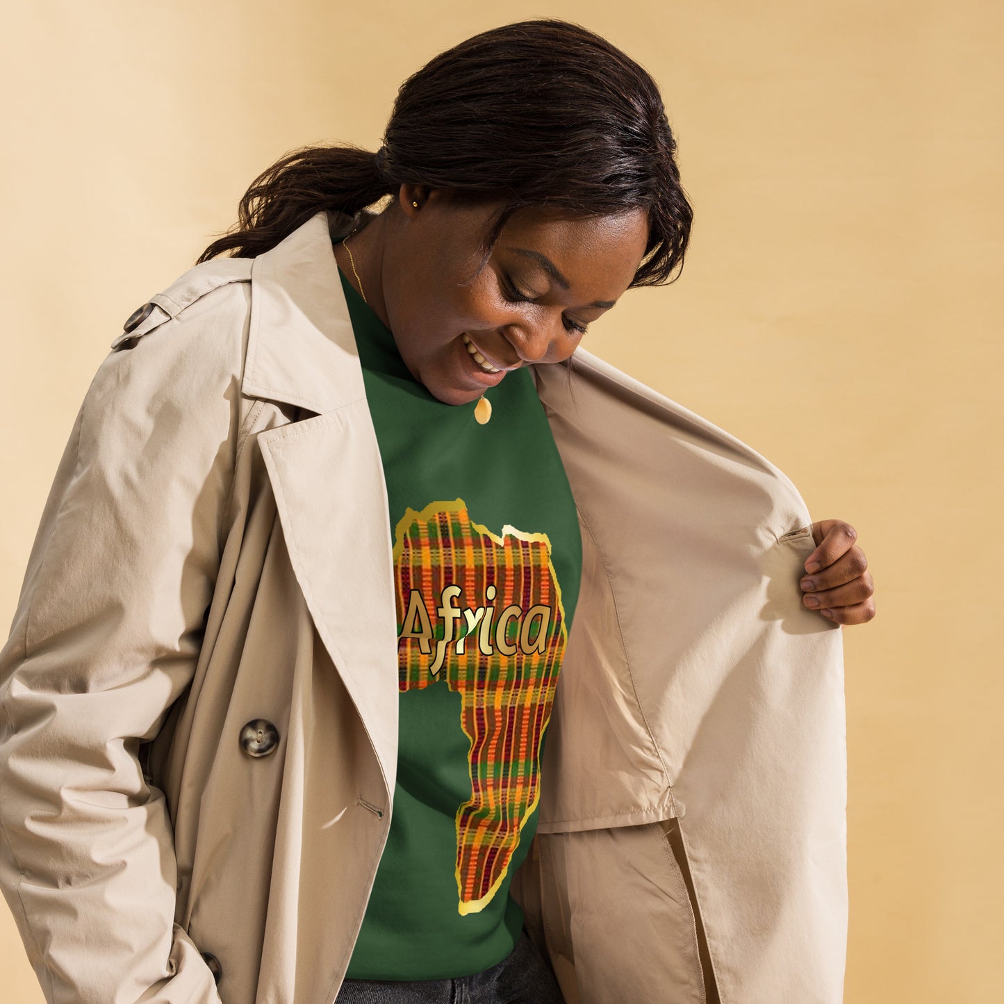 Africa "Kente continent" Gold trim Unisex Premium Sweatshirt