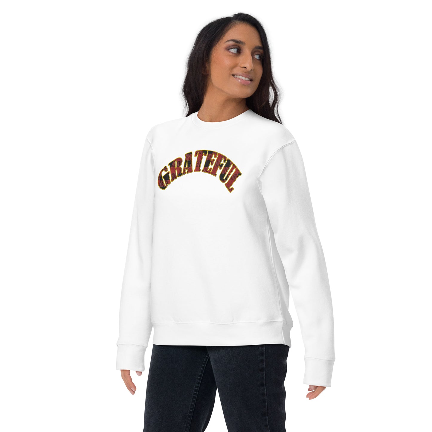 Grateful "Plaid Print" Embroidered Unisex Premium Sweatshirt