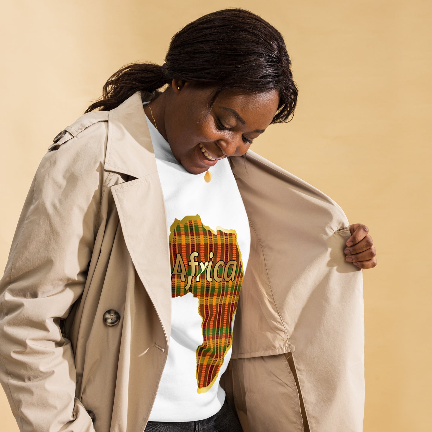 Africa "Kente continent" Gold trim Unisex Premium Sweatshirt