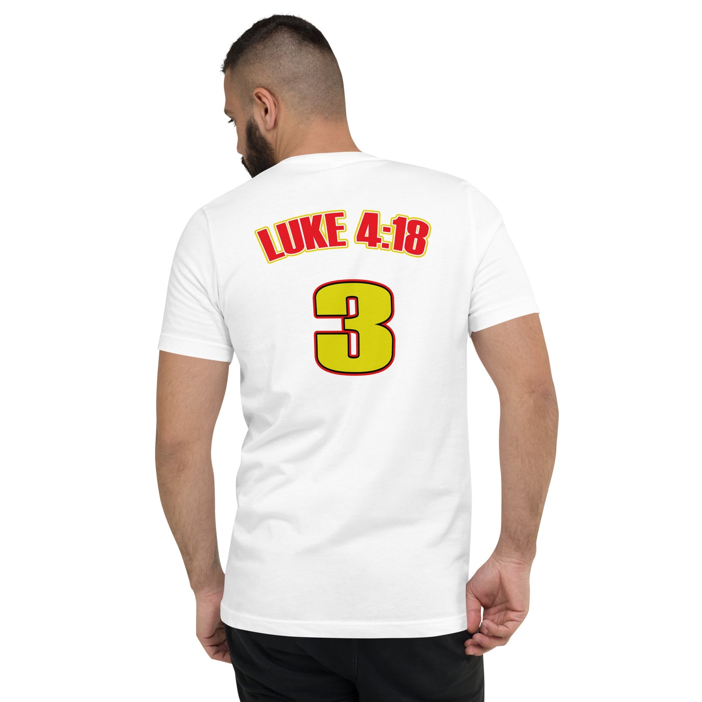 Anointed "Luke 4:18" Unisex Short Sleeve V-Neck T-Shirt