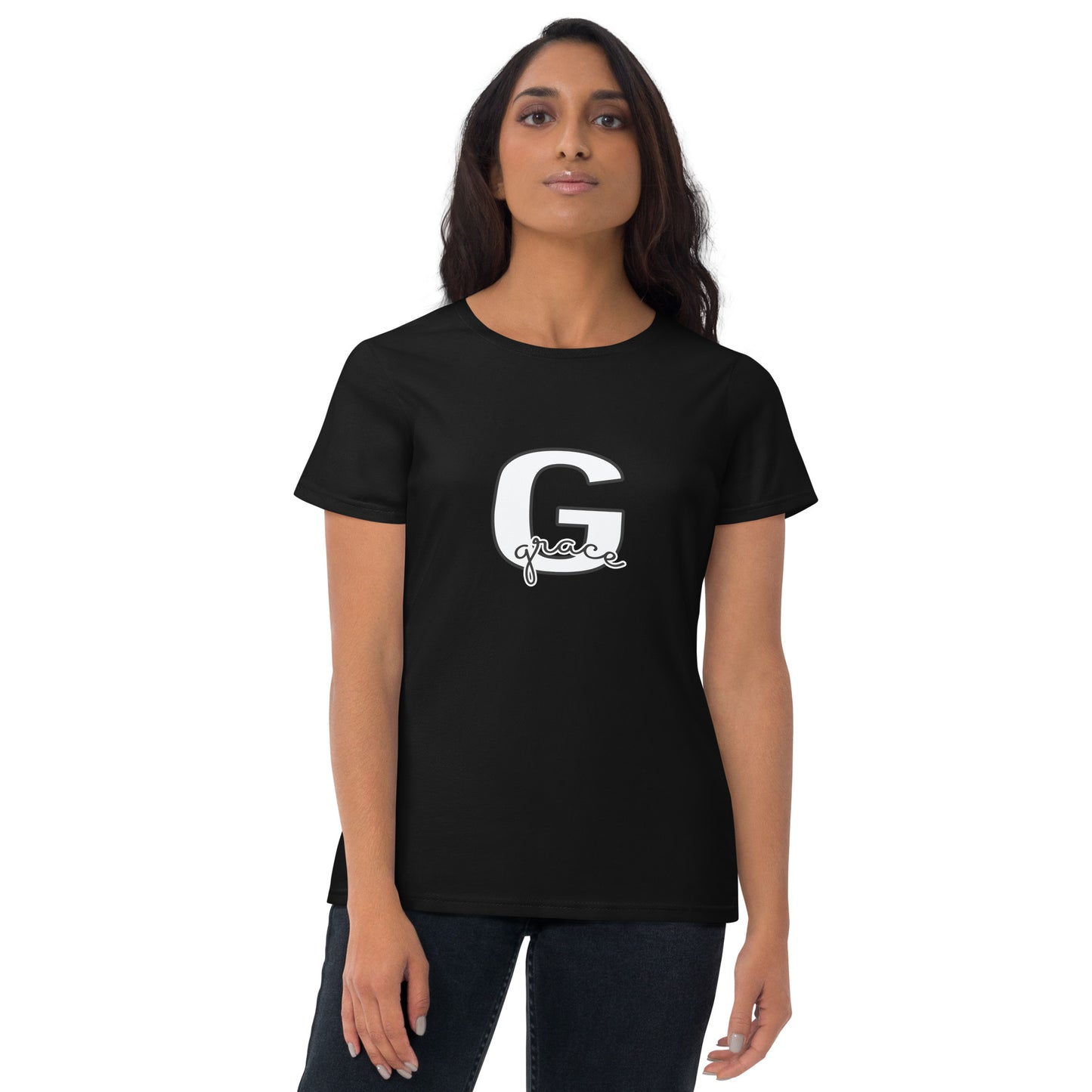 Grace "Big G" Black Script Women's short sleeve t-shirt