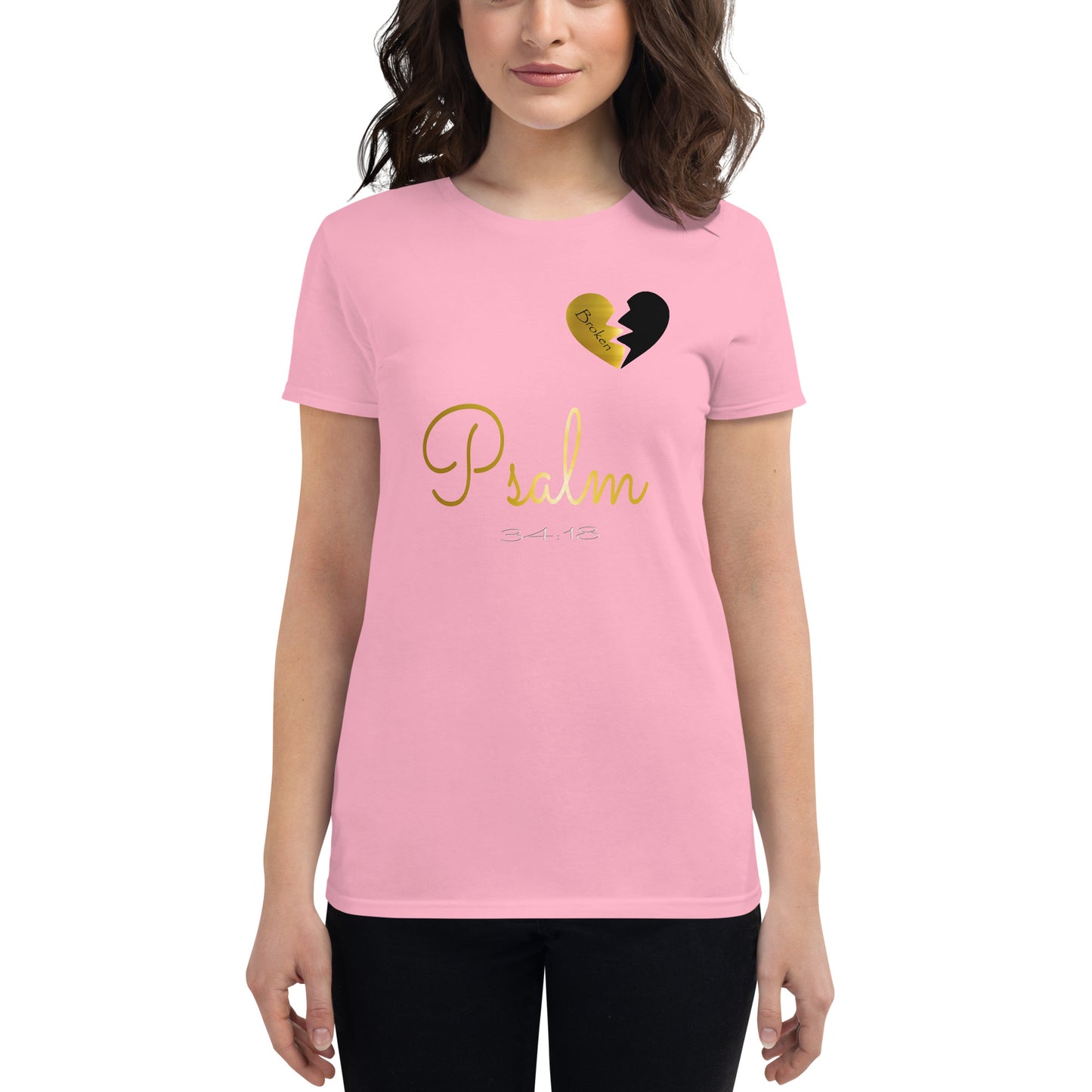 Brokenhearted "Psalm 34:18" Women's short sleeve t-shirt